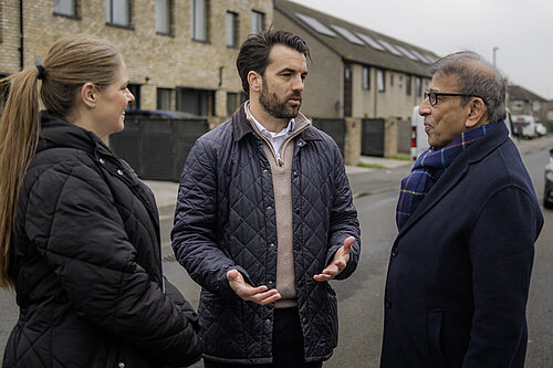 Bobby speaking to people