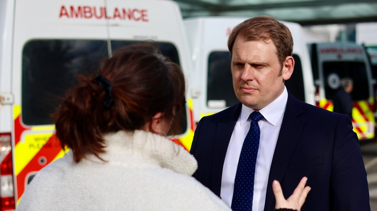 Luke with ambulances